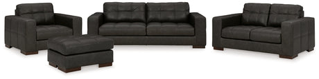 Luigi Thunder Sofa, Loveseat, Chair And Ottoman - Ella Furniture