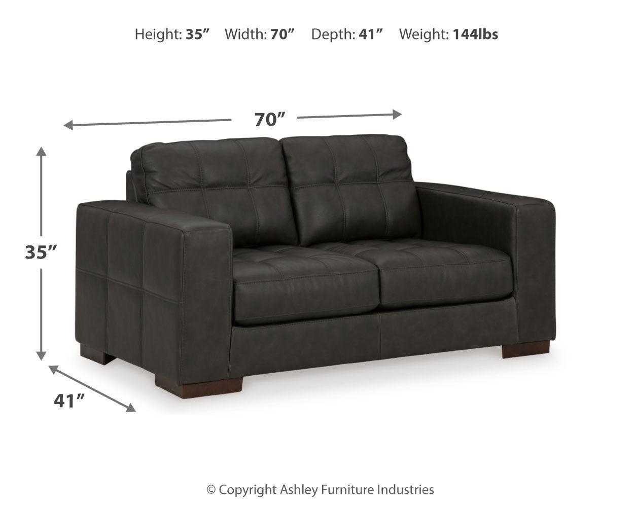 Luigi Thunder Sofa, Loveseat, Chair And Ottoman - Ella Furniture