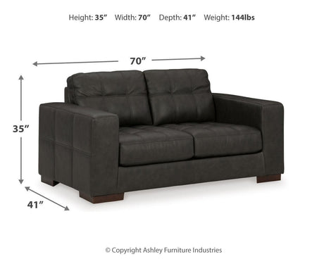 Luigi Thunder Sofa, Loveseat, Chair And Ottoman - Ella Furniture