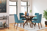 Lyncott Blue/brown Dining Table And 4 Chairs PKG015476 - D615-15 | D615-03 | D615-03 - Ella Furniture