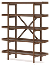 Lyncott Brown 70" Bookcase - Ella Furniture