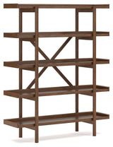 Lyncott Brown 70" Bookcase - Ella Furniture