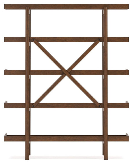 Lyncott Brown 70" Bookcase - Ella Furniture