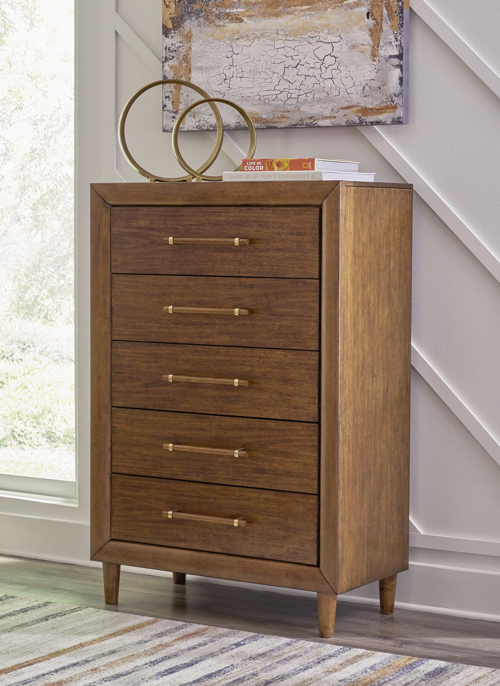 Lyncott Brown Chest Of Drawers - Ella Furniture