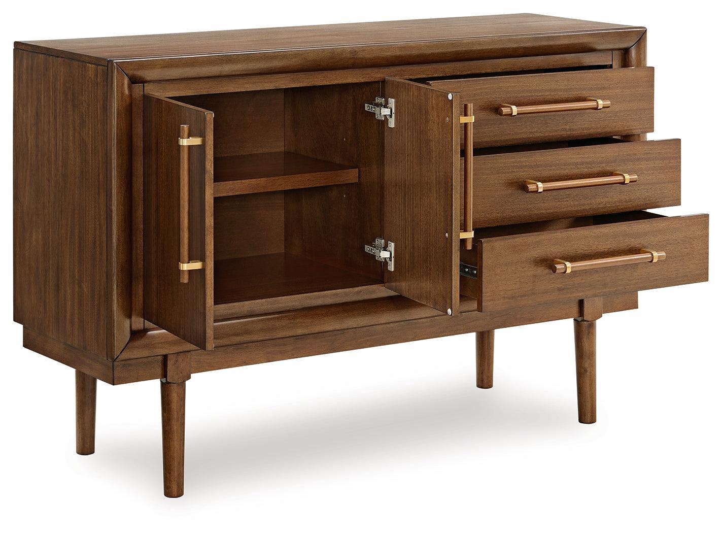 Lyncott Brown Dining Server - Ella Furniture