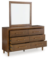 Lyncott Brown Dresser And Mirror - Ella Furniture