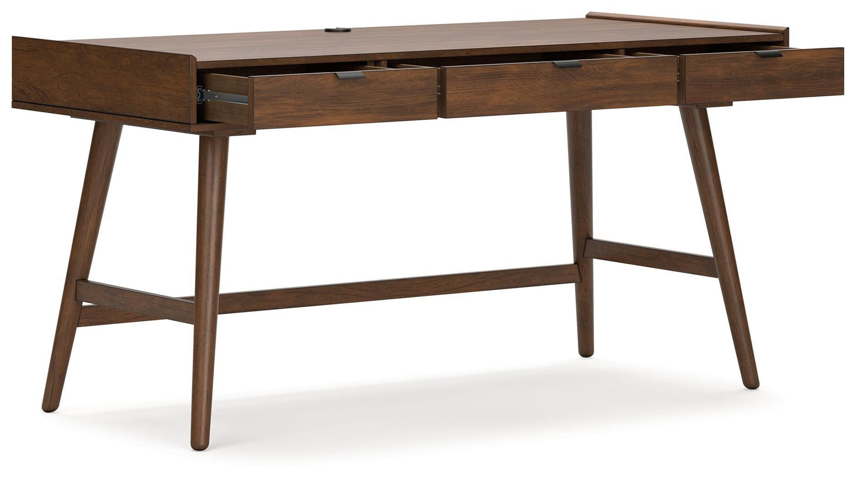 Lyncott Brown Home Office Desk with Chair and Storage - Ella Furniture