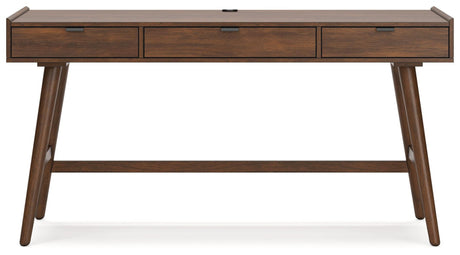 Lyncott Brown Home Office Desk with Chair and Storage - Ella Furniture
