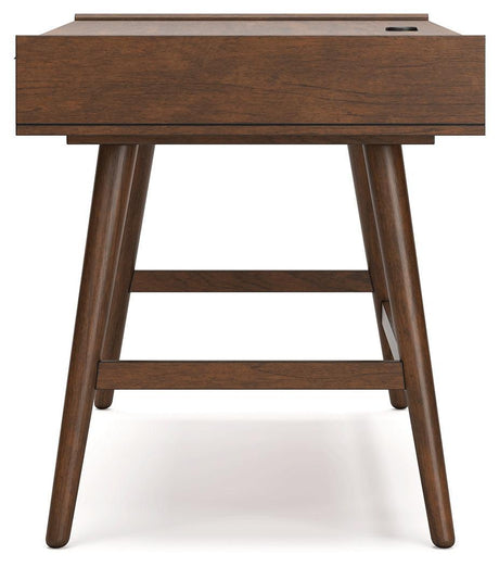 Lyncott Brown Home Office Desk with Chair and Storage - Ella Furniture