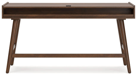 Lyncott Brown Home Office Desk with Chair and Storage - Ella Furniture