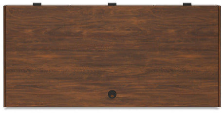 Lyncott Brown Home Office Desk with Chair and Storage - Ella Furniture