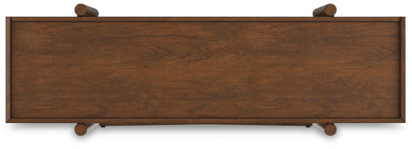 Lyncott Brown Home Office Desk with Chair and Storage - Ella Furniture