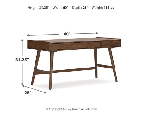 Lyncott Brown Home Office Desk with Chair - Ella Furniture