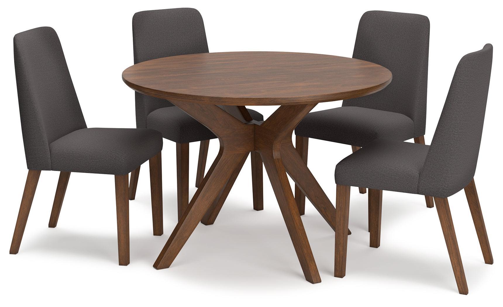 Lyncott Charcoal/brown Dining Table And 4 Chairs PKG015475 - D615-15 | D615-02 | D615-02 - Ella Furniture
