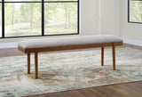 Lyncott Gray/Brown 59" Upholstered Dining Bench - Ella Furniture