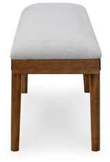 Lyncott Gray/Brown 59" Upholstered Dining Bench - Ella Furniture