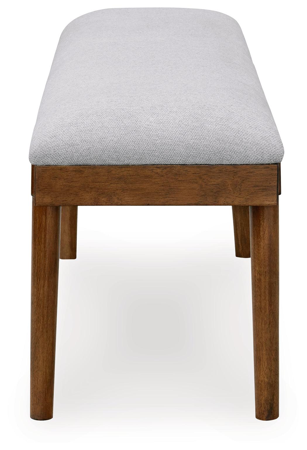 Lyncott Gray/Brown 59" Upholstered Dining Bench - Ella Furniture