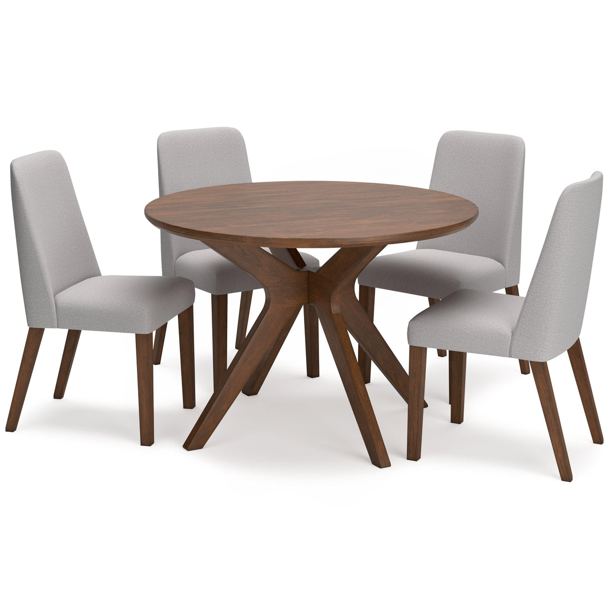 Lyncott Gray/brown Dining Table And 4 Chairs - Ella Furniture