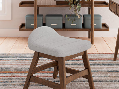 Lyncott Light Gray/Brown Home Office Desk Chair - Ella Furniture