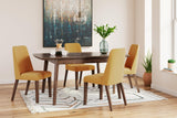 Lyncott Mustard/brown Dining Table And 4 Chairs - Ella Furniture