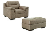 Maderla Pebble Chair And Ottoman - Ella Furniture