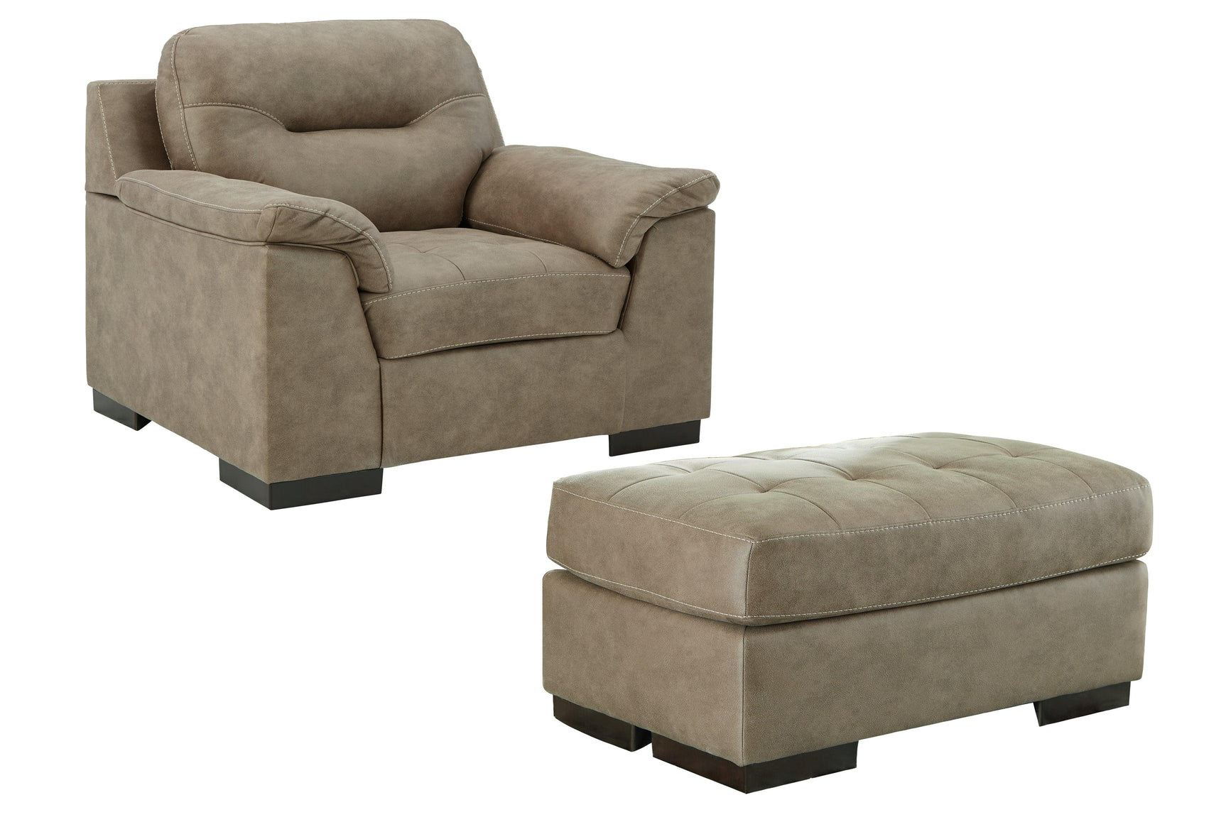 Maderla Pebble Chair And Ottoman - Ella Furniture