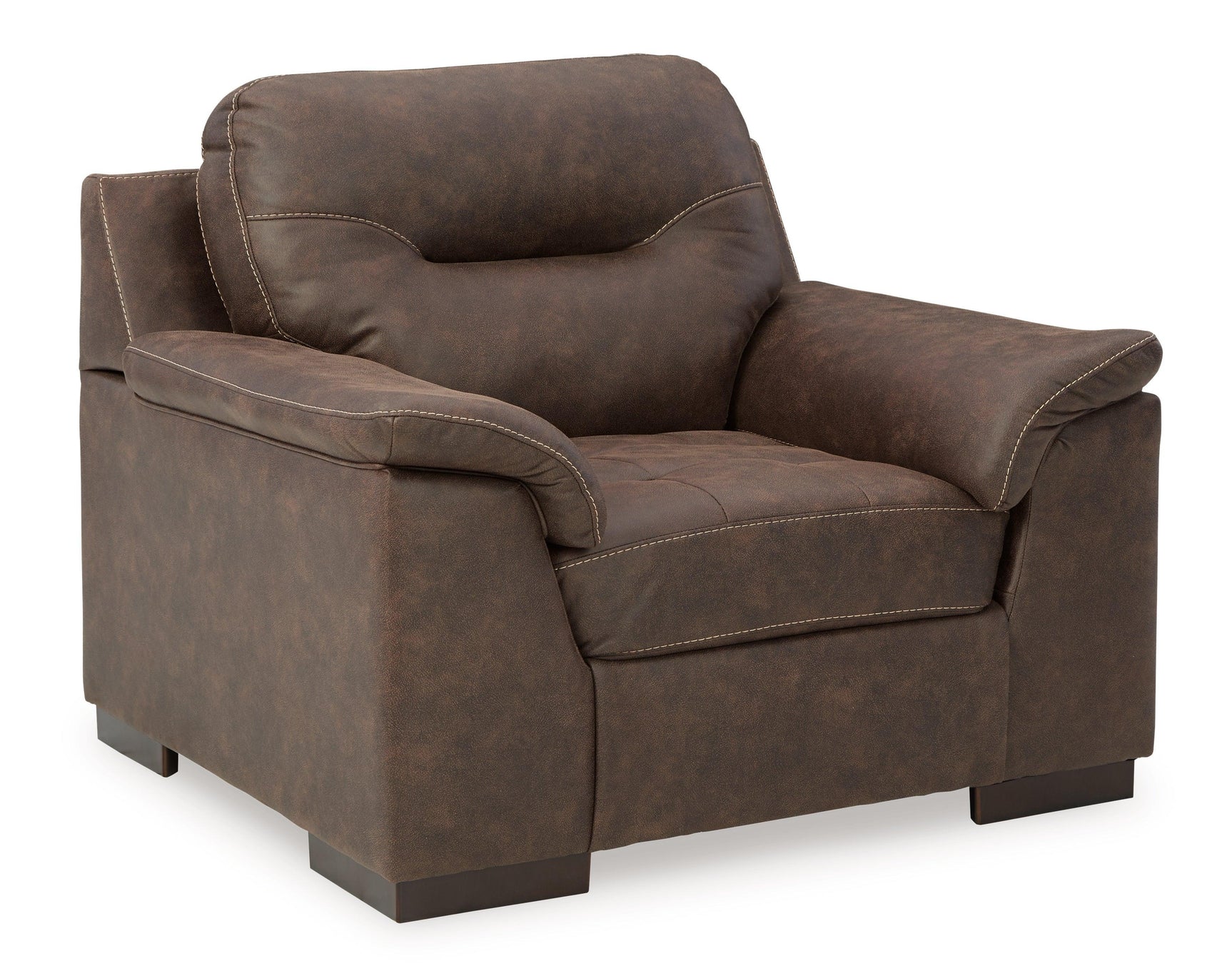 Maderla Walnut Chair And Ottoman - Ella Furniture