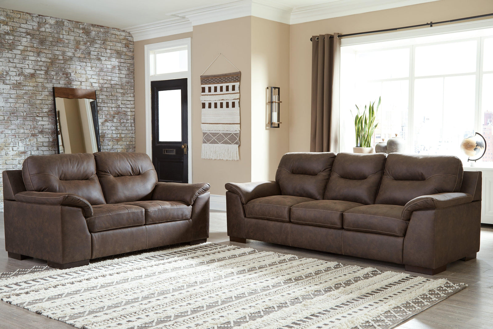 Maderla Walnut Sofa And Loveseat - Ella Furniture