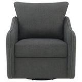 Madia Boucle Upholstered Swivel Glider Chair Charcoal Grey 903393 - Ella Furniture