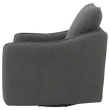 Madia Boucle Upholstered Swivel Glider Chair Charcoal Grey 903393 - Ella Furniture