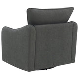 Madia Boucle Upholstered Swivel Glider Chair Charcoal Grey 903393 - Ella Furniture