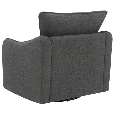 Madia Boucle Upholstered Swivel Glider Chair Charcoal Grey 903393 - Ella Furniture