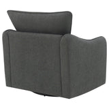 Madia Boucle Upholstered Swivel Glider Chair Charcoal Grey 903393 - Ella Furniture