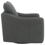 Madia Boucle Upholstered Swivel Glider Chair Charcoal Grey 903393 - Ella Furniture