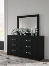Maeling Black Dresser and Mirror view 2