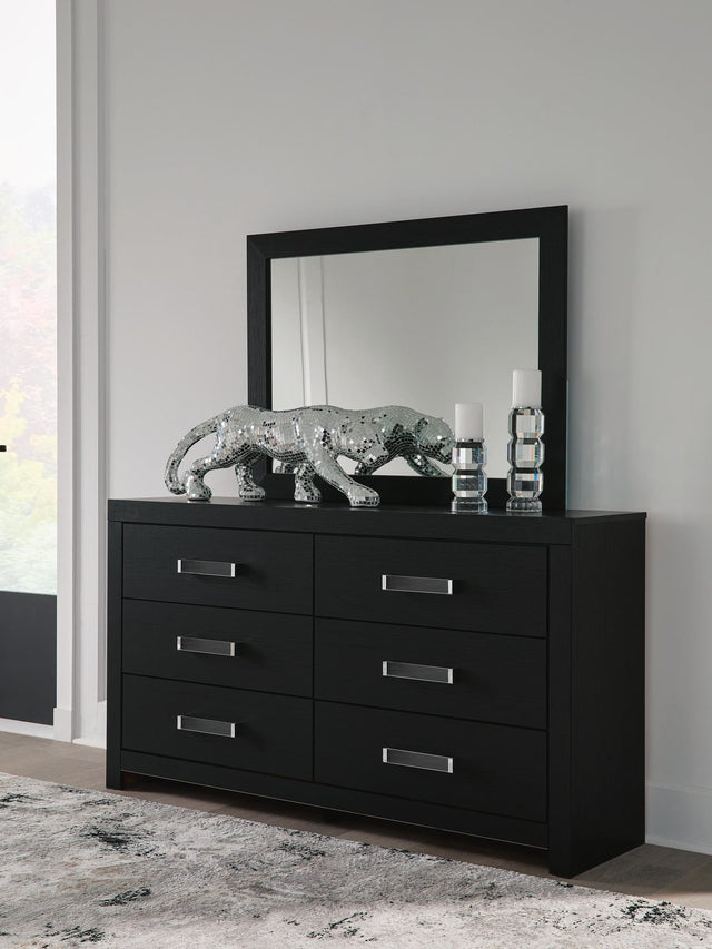 Maeling Black Dresser and Mirror view 2