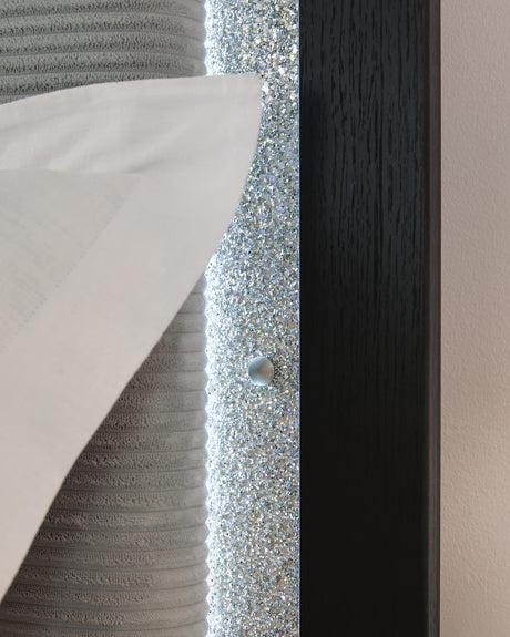 Maeling Black Queen Upholstered Panel Bed from Ella Furniture