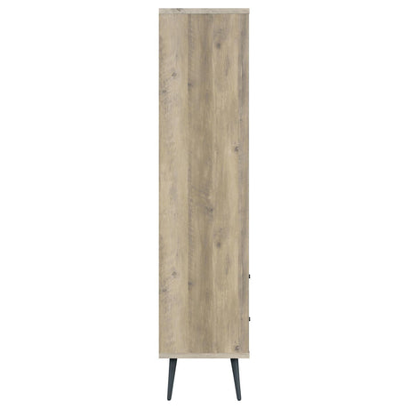 Maeve 3-Shelf Engineered Wood Bookcase With Drawers Antique Pine And Grey 801923 - Ella Furniture