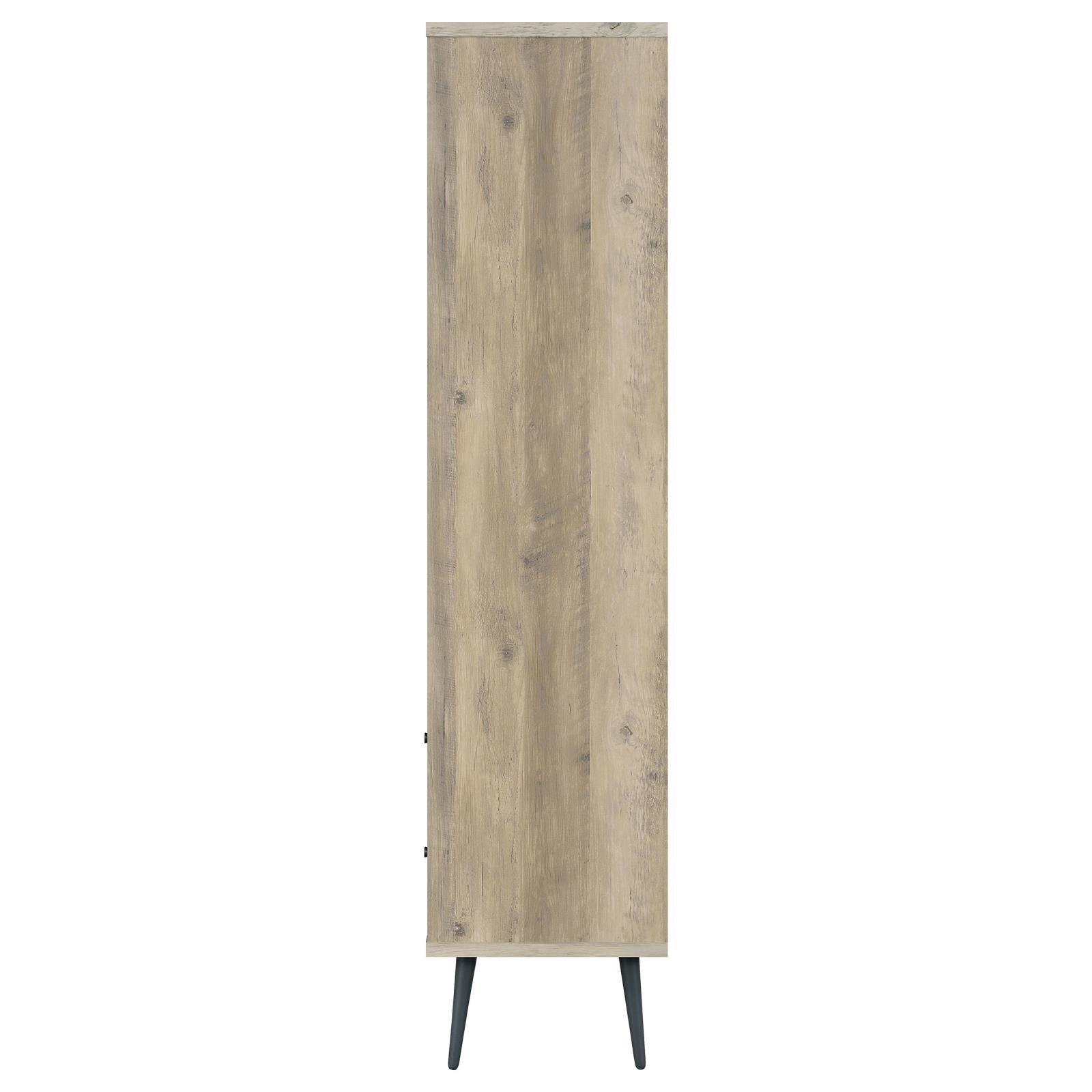 Maeve 3-Shelf Engineered Wood Bookcase With Drawers Antique Pine And Grey 801923 - Ella Furniture