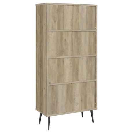 Maeve 3-Shelf Engineered Wood Bookcase With Drawers Antique Pine And Grey 801923 - Ella Furniture