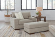 Maggie Flax Chair And Ottoman - Ella Furniture