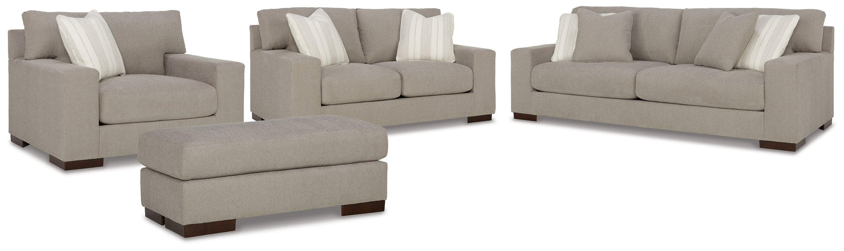 Maggie Flax Sofa, Loveseat, Chair And Ottoman - Ella Furniture