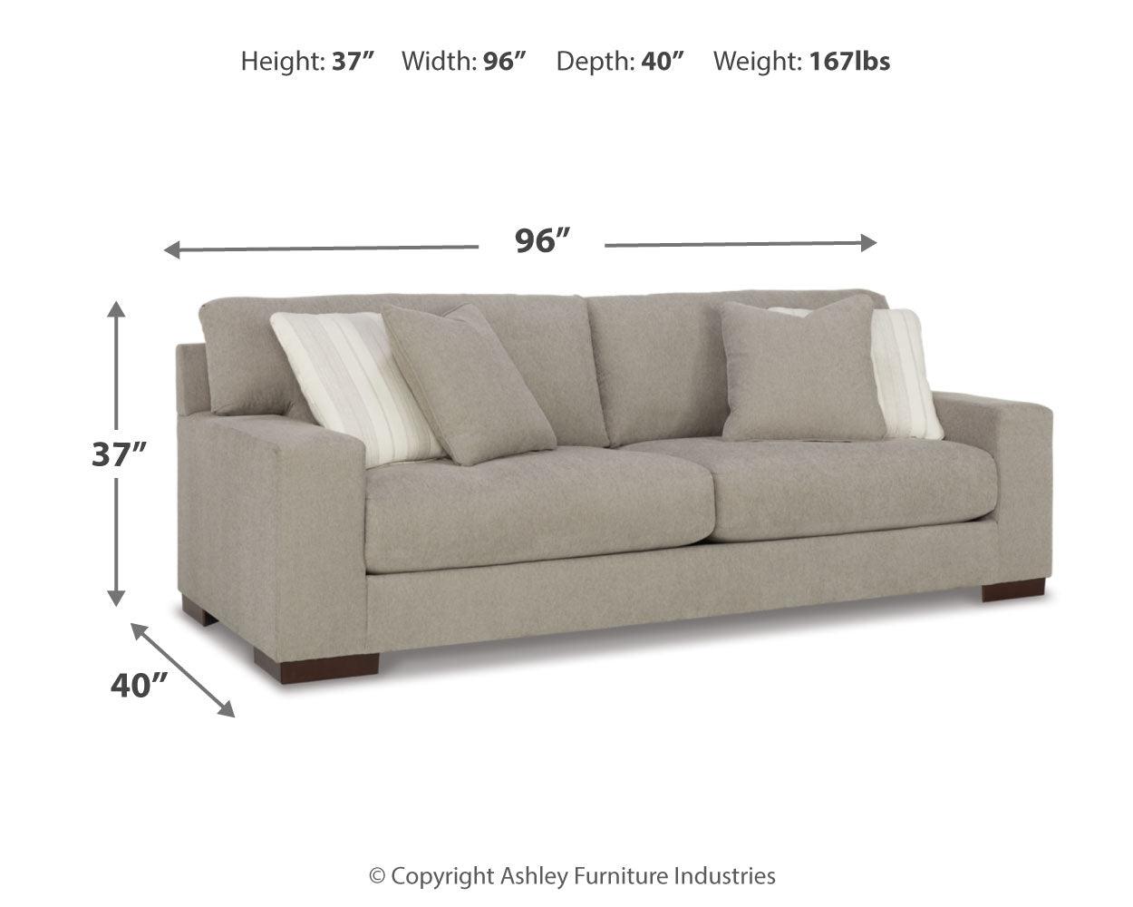 Maggie Flax Sofa, Loveseat, Chair And Ottoman - Ella Furniture