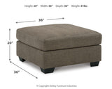 Mahoney Chocolate 2-Piece Sectional With Ottoman - Ella Furniture