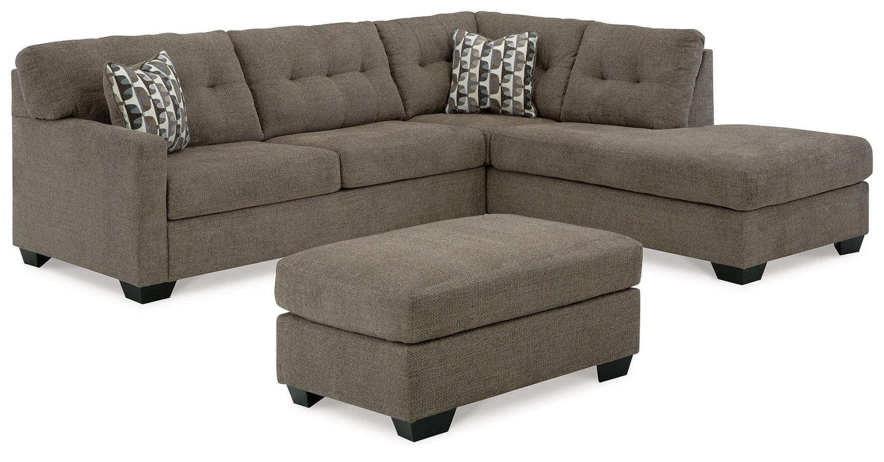 Mahoney Chocolate 2-Piece Sectional With Ottoman PKG015088 - 31005S2 | 3100508 - Ella Furniture