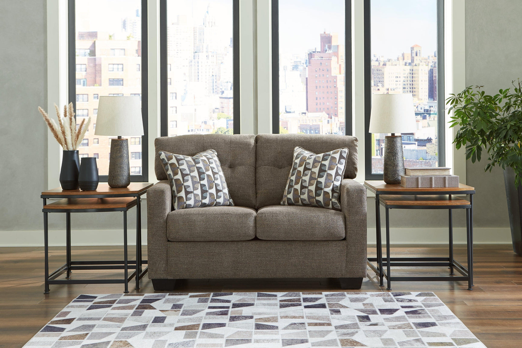 Mahoney Chocolate Sofa And Loveseat - Ella Furniture