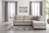 Mahoney Pebble 2-Piece Sectional With Ottoman - Ella Furniture
