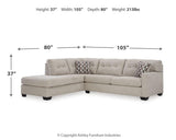 Mahoney Pebble 2-Piece Sectional With Ottoman PKG015085 - 31004S1 | 3100408 - Ella Furniture