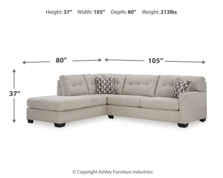 Mahoney Pebble 2-Piece Sectional With Ottoman PKG015085 - 31004S1 | 3100408 - Ella Furniture