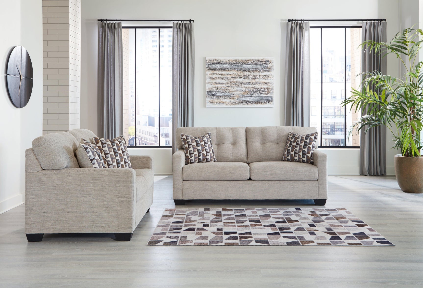 Mahoney Pebble Sofa And Loveseat - Ella Furniture